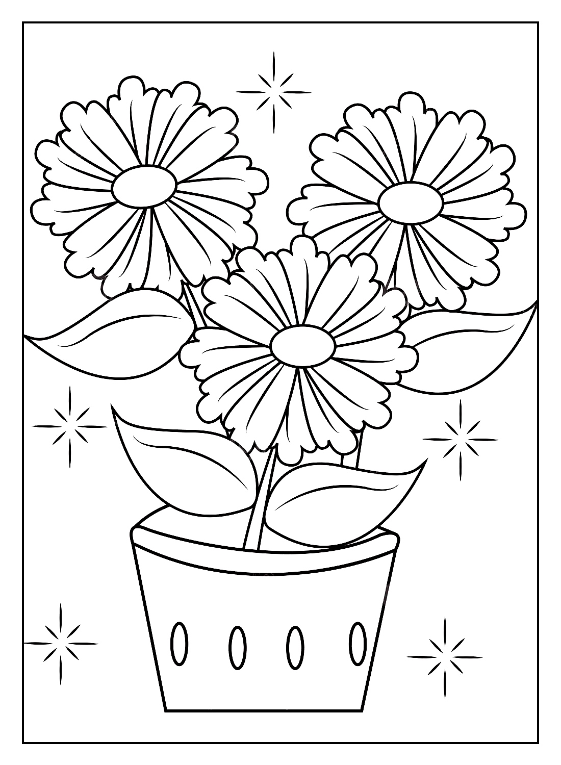 Desenho de Flores para Pintar - Educamais