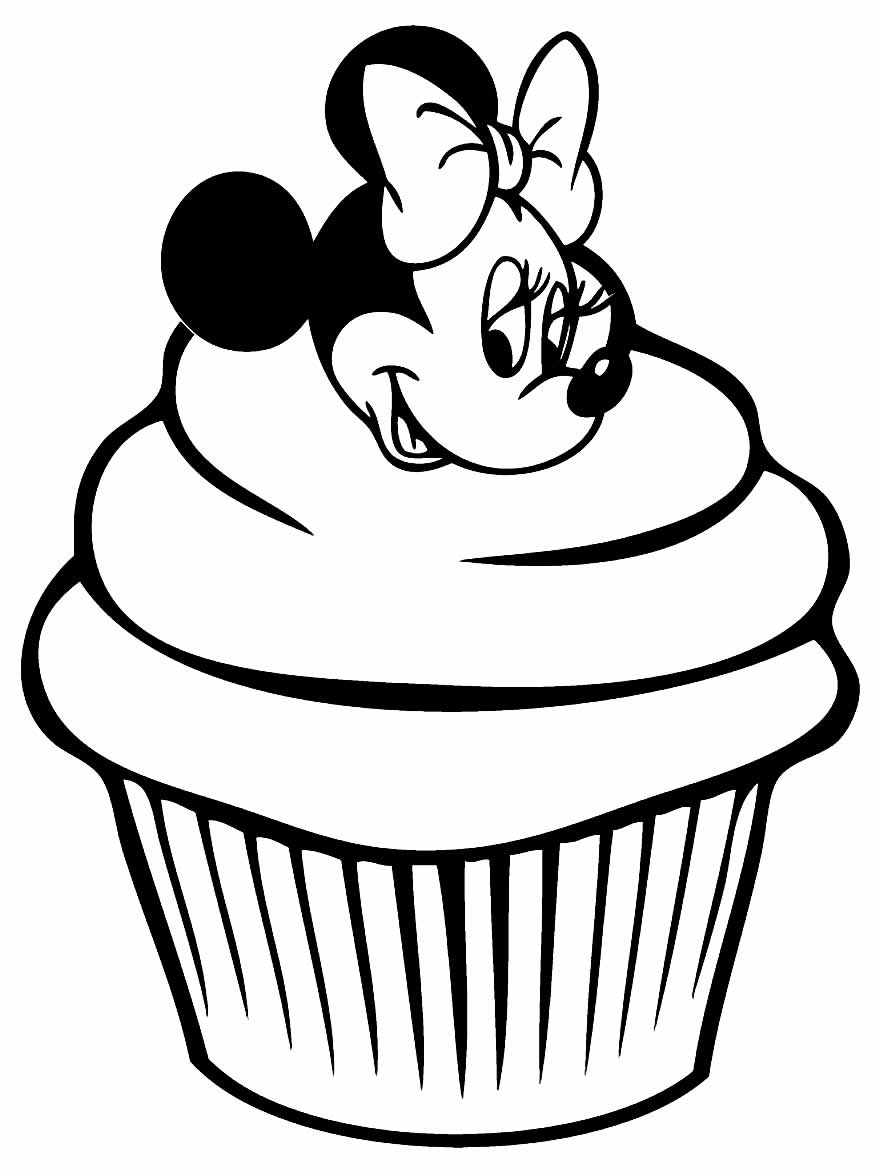 Desenho Minnie Cupcake para colorir