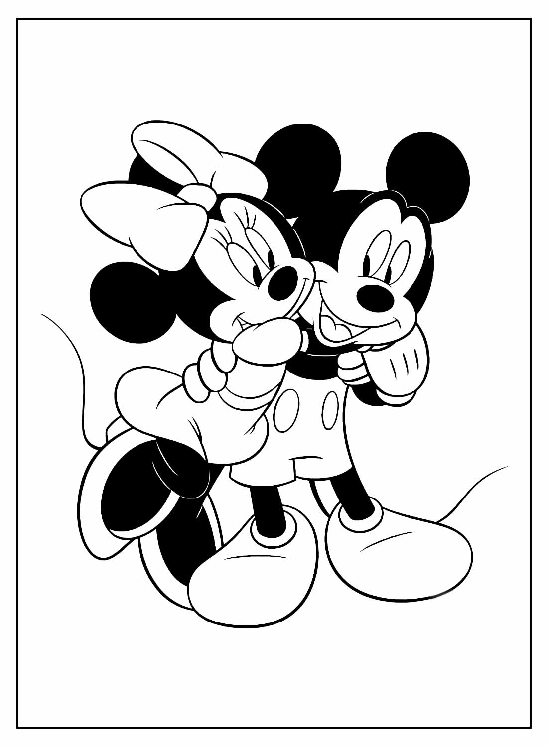 Desenhos para colorir Minnie e Mickey