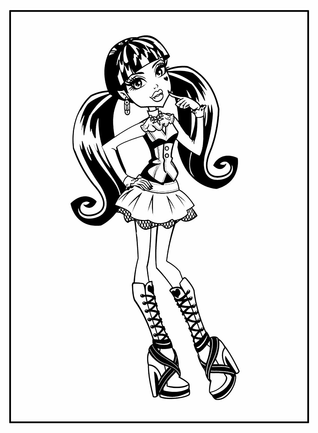 Desenhos das Monster High para colorir - 6 passos