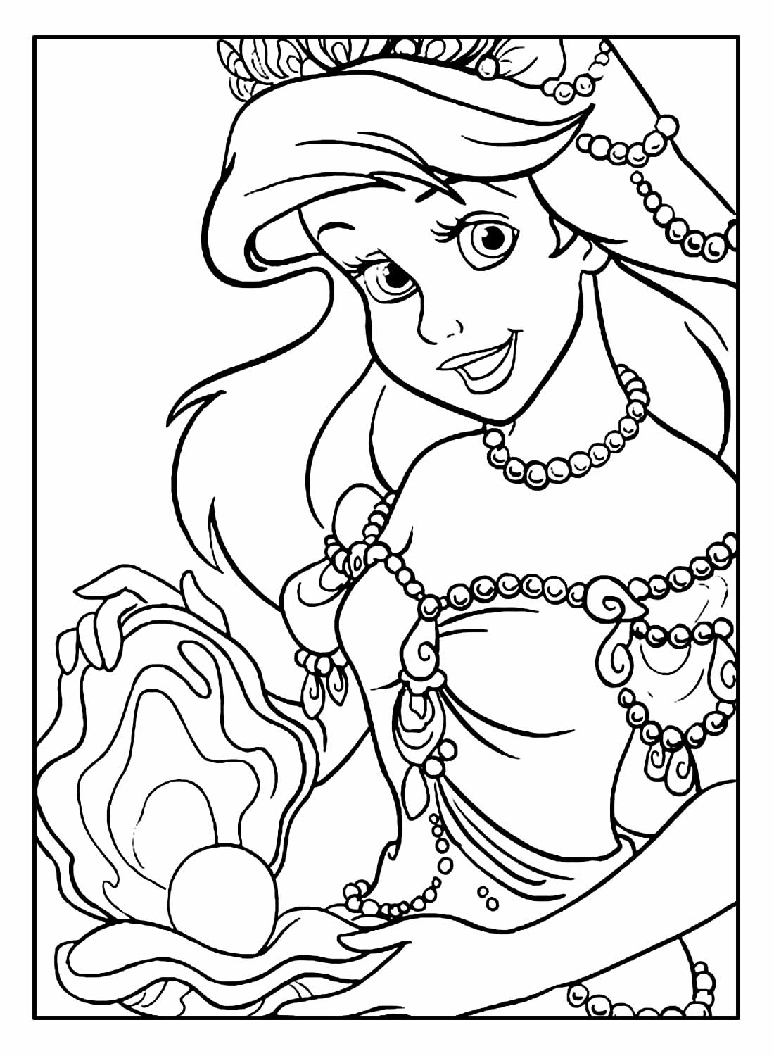 Desenho da Princesa Ariel para colorir