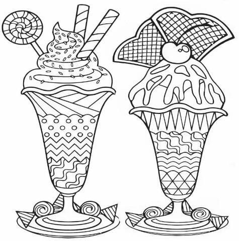 Taças de sorvete estilosas para pintar