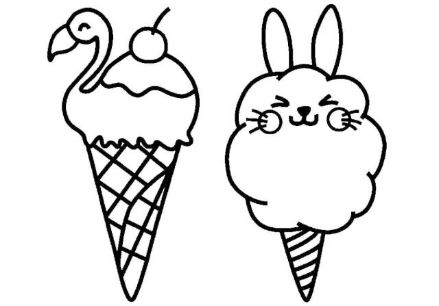 sorvete e picole para colorir (