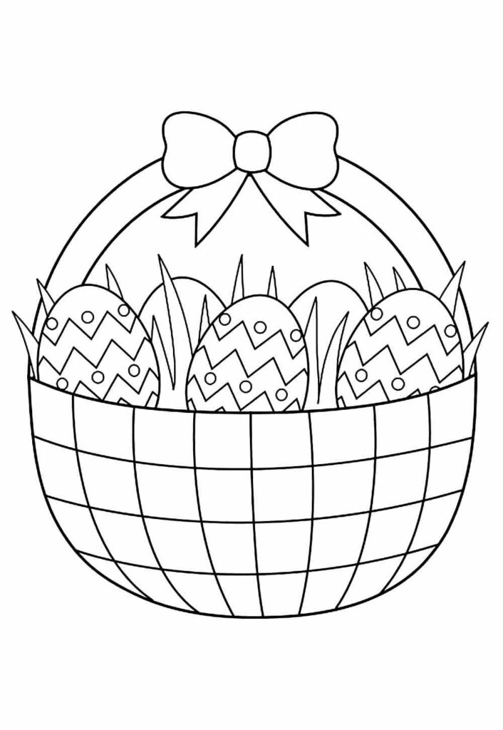 Desenhos de Cesta de Ovos de Páscoa