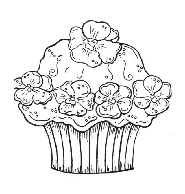 Desenhos de cupcake para colorir