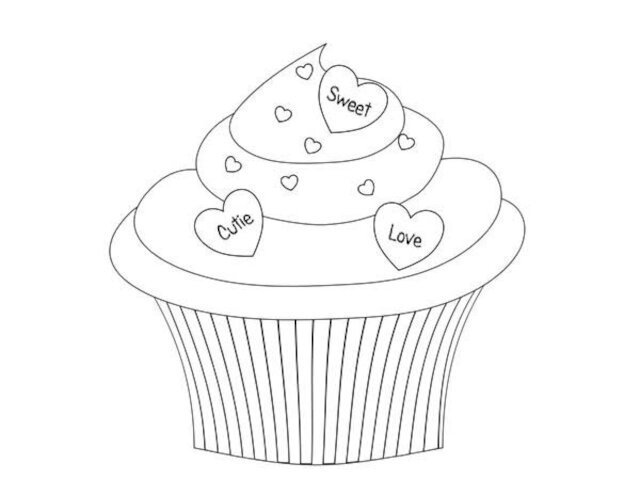 Desenhos de cupcake para colorir