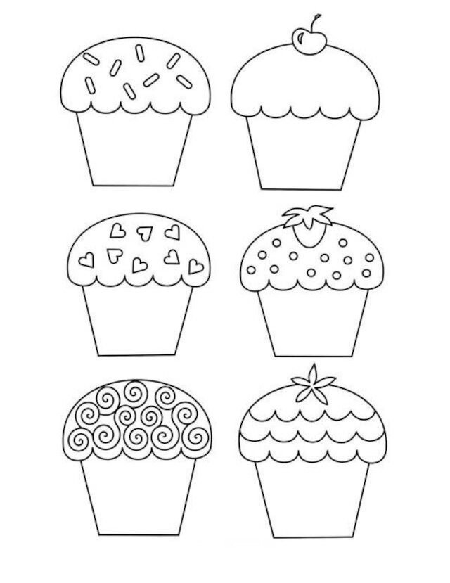 Desenhos de cupcake para colorir