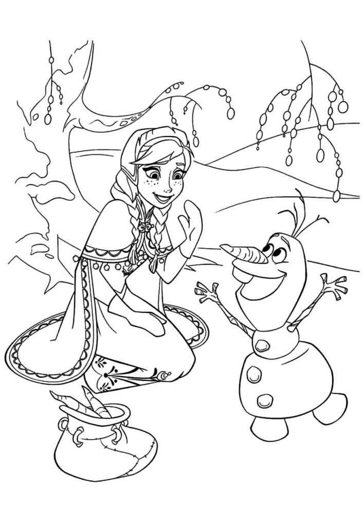 Desenho de Olaf para colorir