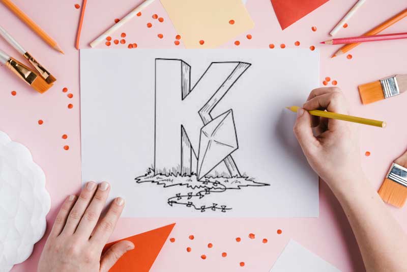 Moldes da letra K para imprimir - Como fazer em casa
