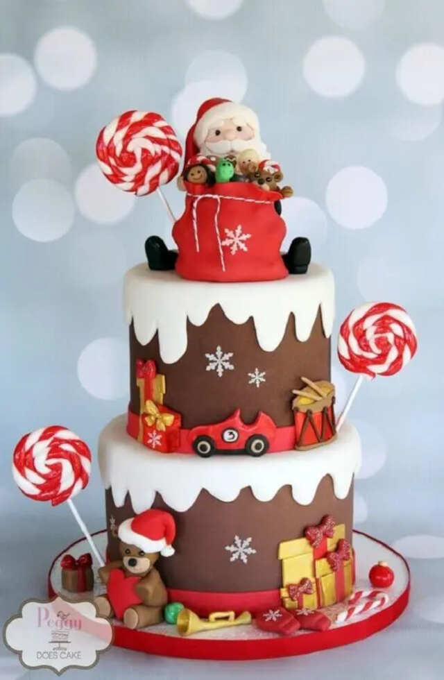bolo de natal com papai noel peggy does cake