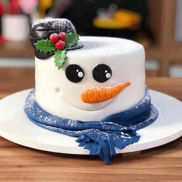 bolo de natal boneco de neve