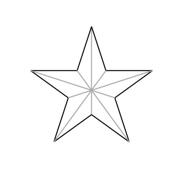 como desenhar uma estrela de 5 pontas