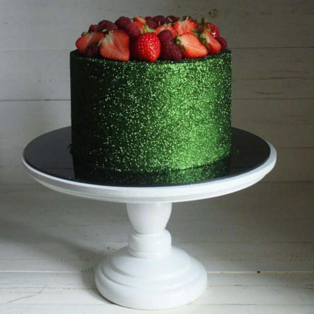 bolo natalino com glitter verde