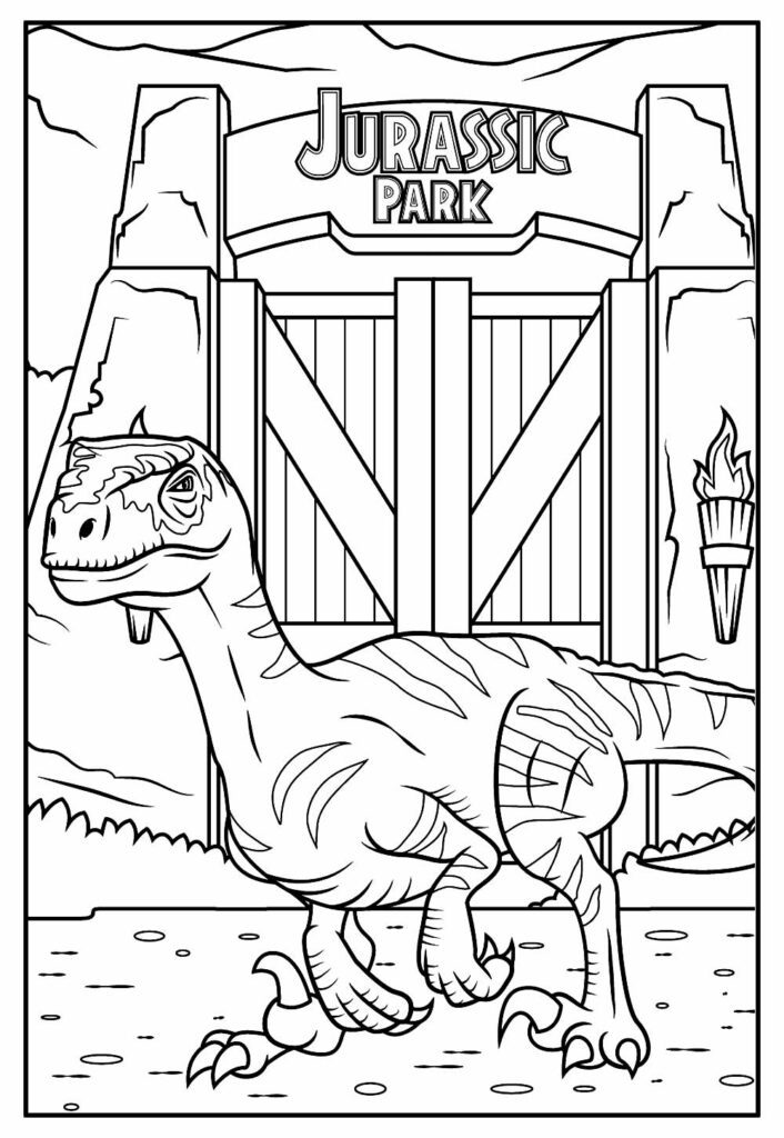 Desenhos para pintar de Jurassic Park