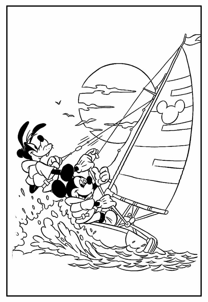 Desenho de Pateta e Mickey para colorir