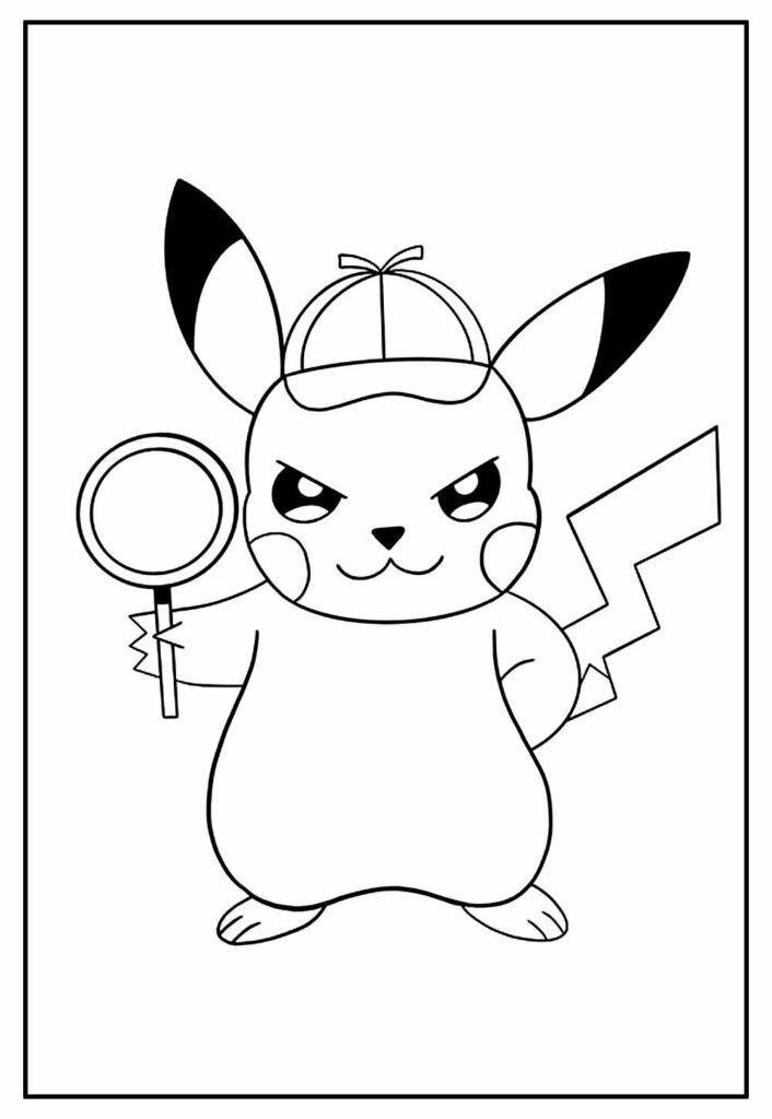 Desenho do Detetive Pikachu para colorir
