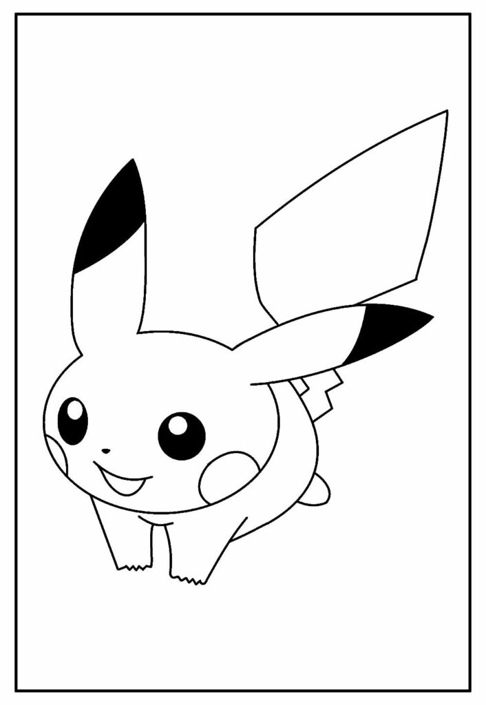 Desenhos do Pikachu para pintar e colorir