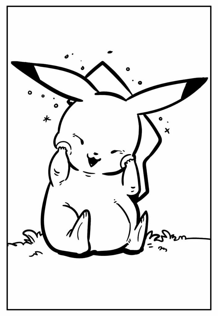 Desenho do Pikachu para colorir
