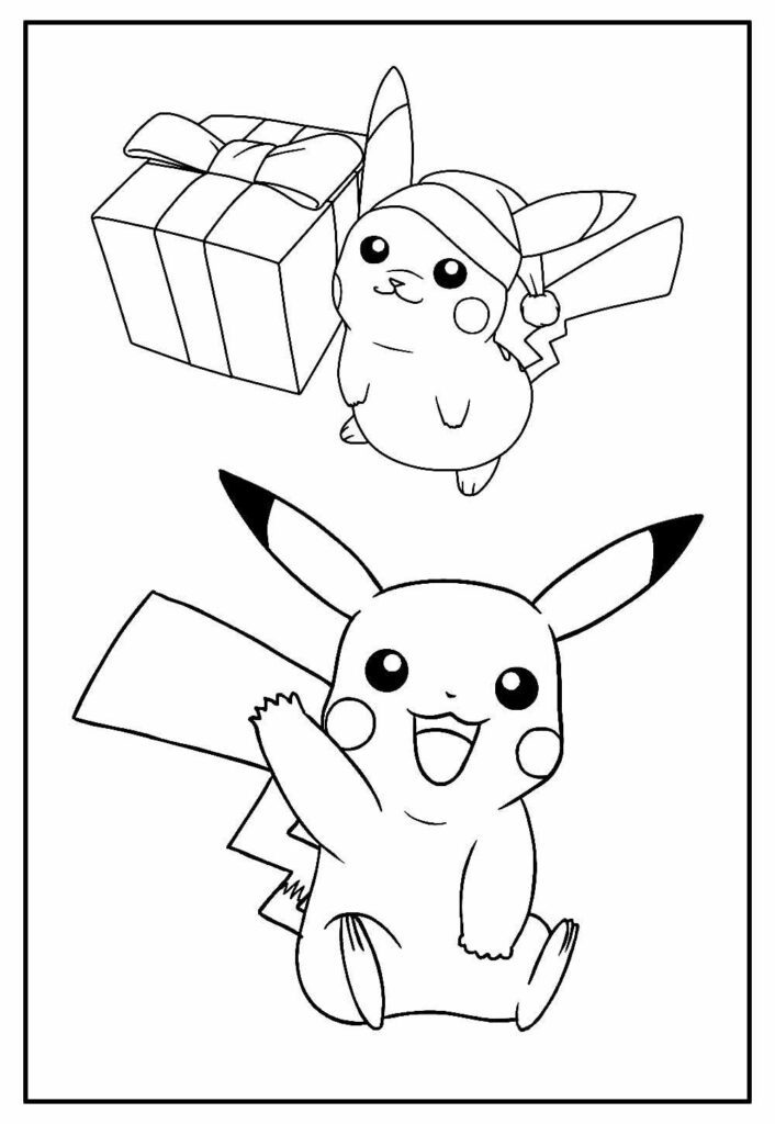 Desenho do Pikachu para imprimir e colorir