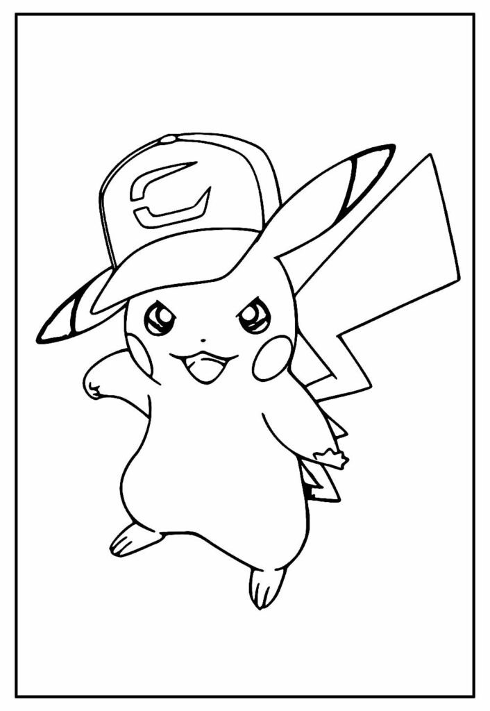 Desenho do Pikachu para pintar