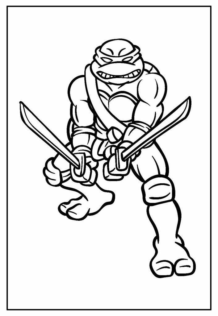 Desenho de Tartarugas Ninja para pintar