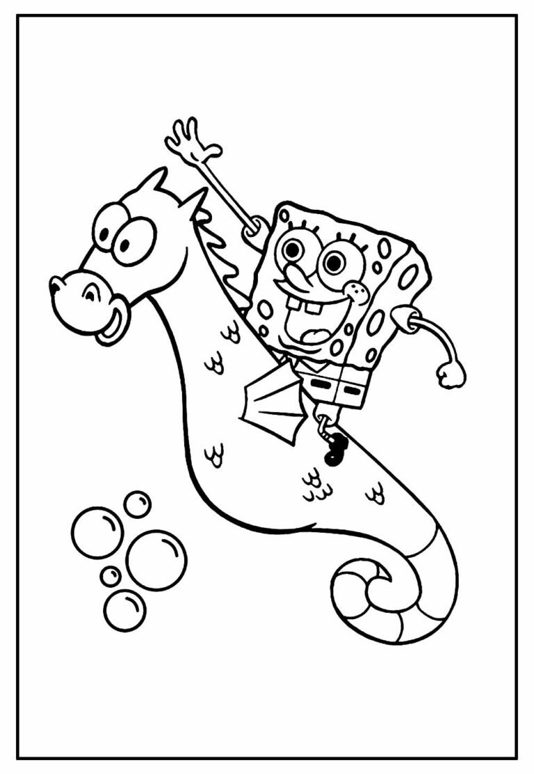 Desenhos de Bob Esponja para pintar e colorir