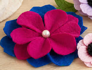 Flores de Feltro com Molde