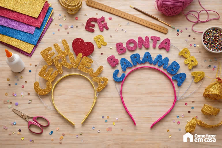 Tiara para Carnaval com Frases Engraçadas de EVA
