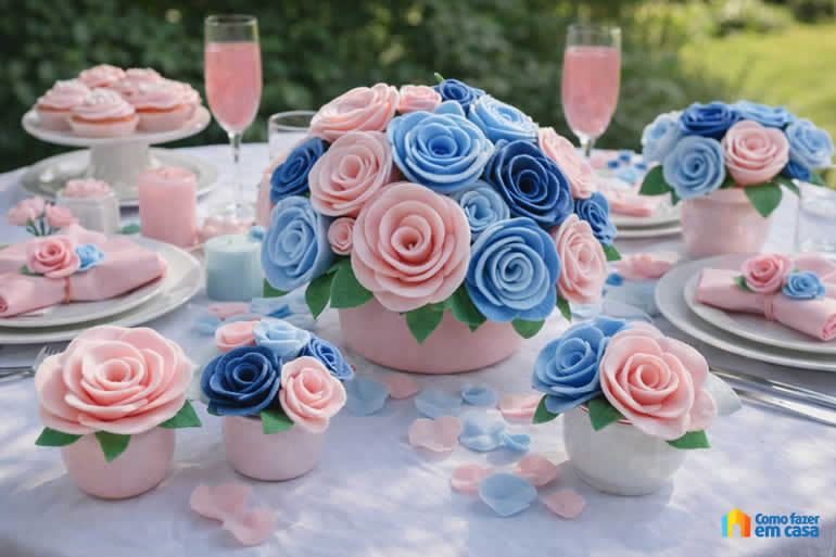 Flores de Feltro para Dia das Mães