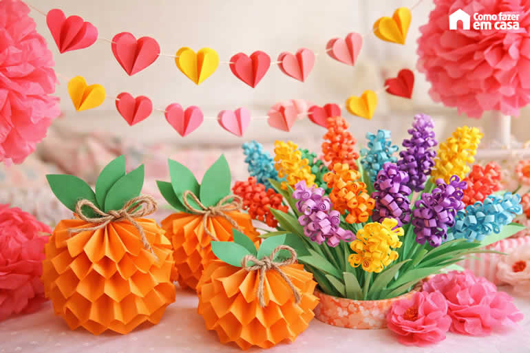 Enfeites de Papel para Dia das Mães