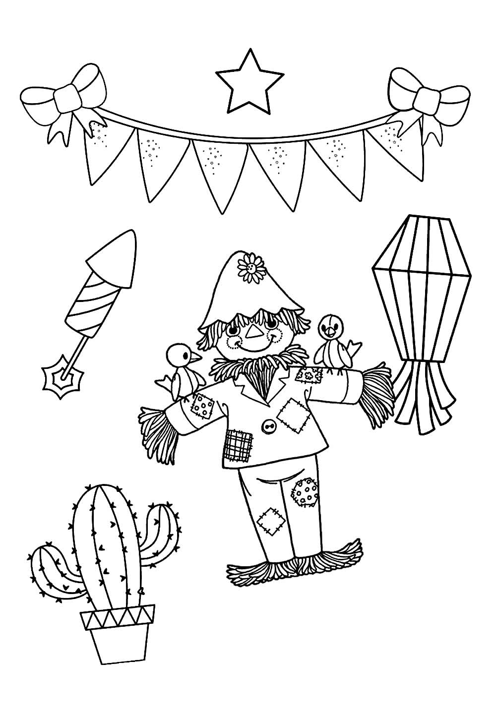 Desenhos de São João para colorir e pintar - Como fazer em casa