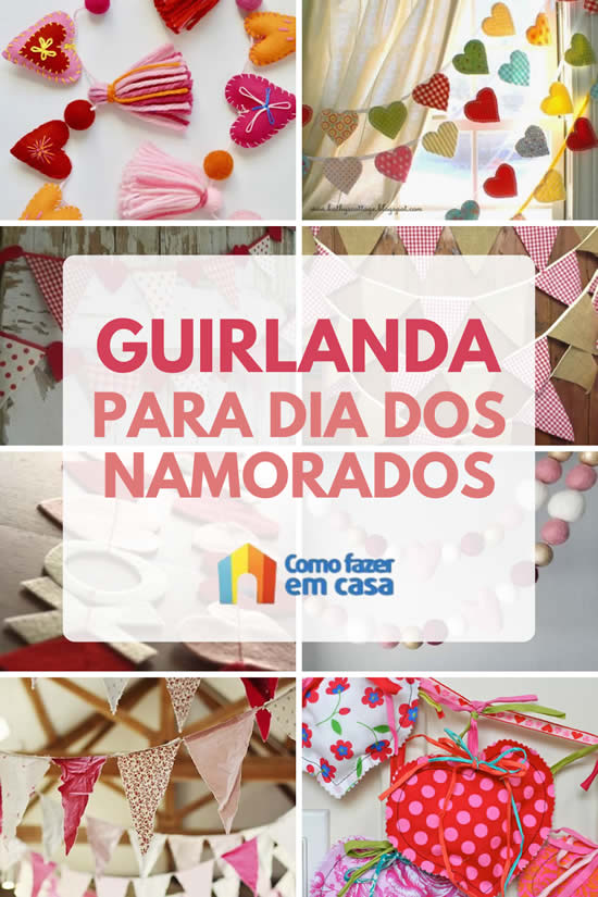 Guirlanda para Dia dos Namorados com Tecido