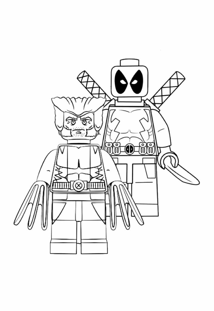 Desenho do Wolverine e Deadpool - Lego