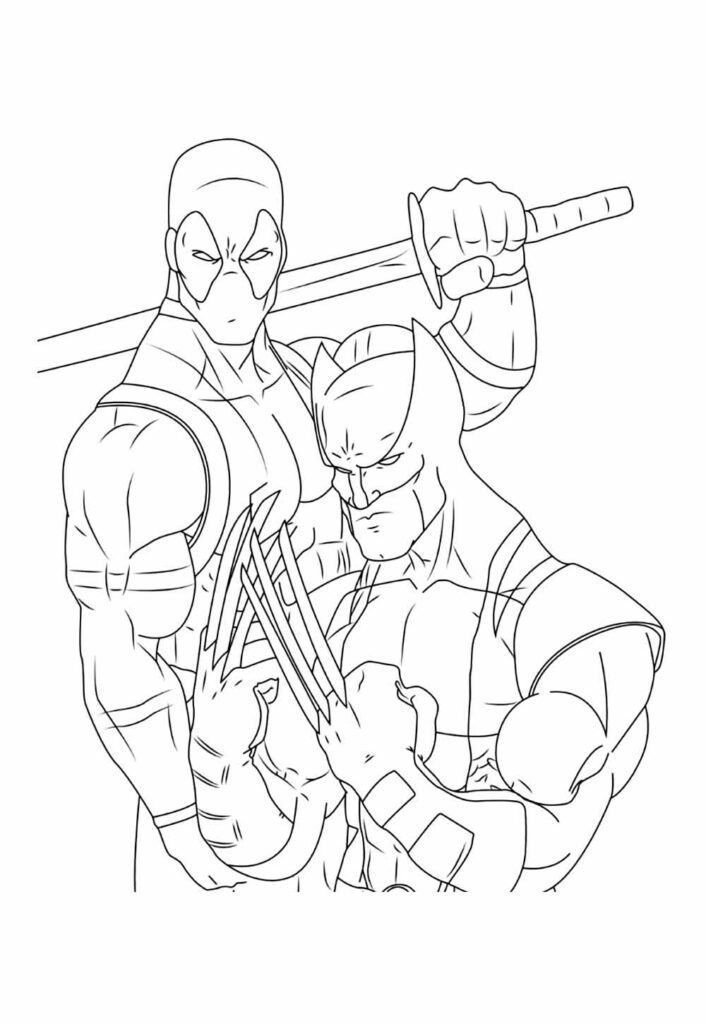 Desenhos de Wolverine e Deadpool