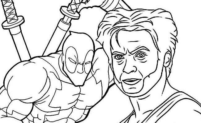 Desenhos de Deadpool & Wolverine para pintar