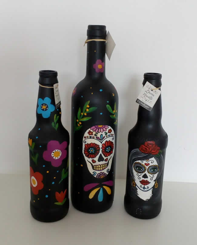 Decoração com Garrafas para Halloween
