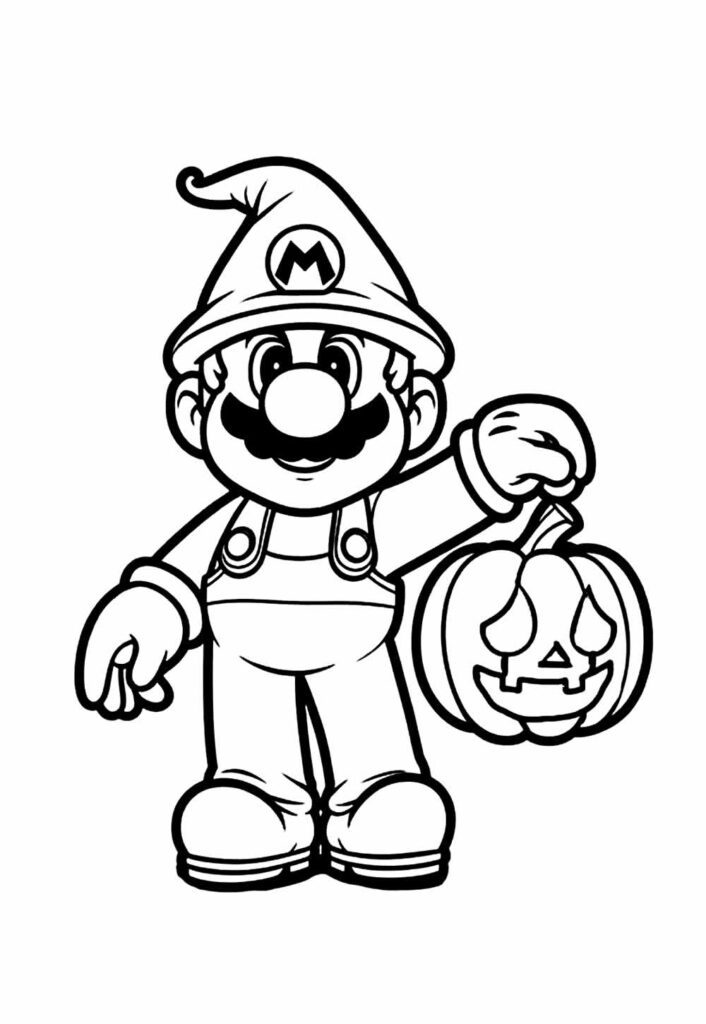 Desenho para colorir de Mario Bros - Halloween