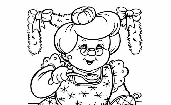 Desenhos da Mamãe Noel para colorir