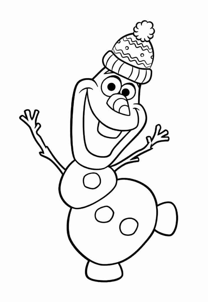 Desenho de Olaf de Natal para pintar