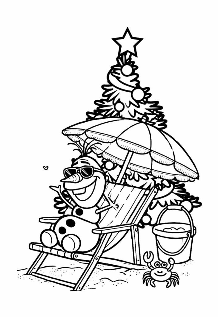 Desenhos de Natal Olaf Colorir