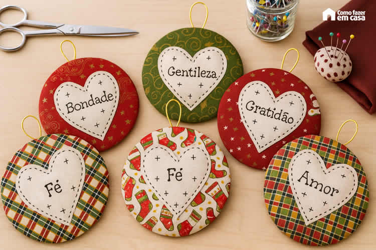 Enfeite Tecido Patchwork Natal