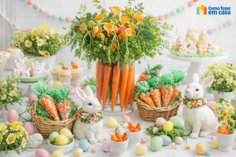Decoração de Páscoa com Cenouras