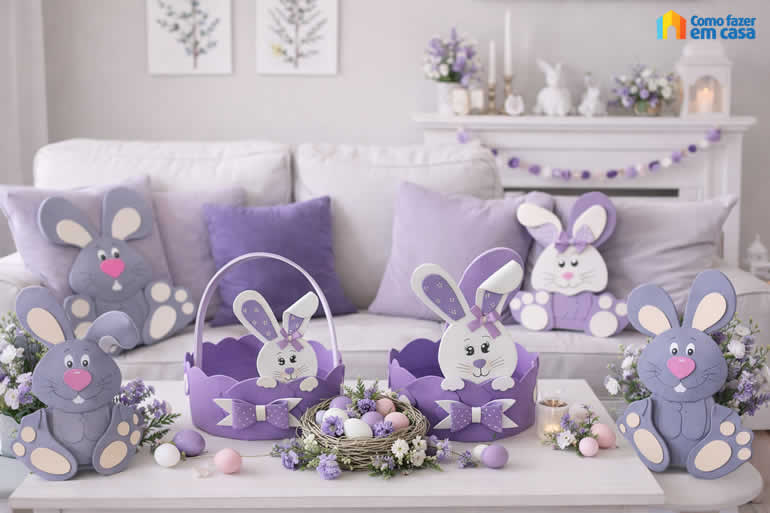 Coelhinhos de EVA para Páscoa