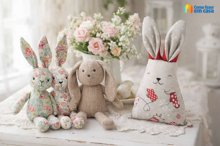 Coelhinhos de Tecido com Moldes