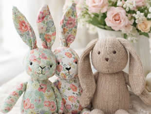 Coelhinhos de Tecido com Moldes