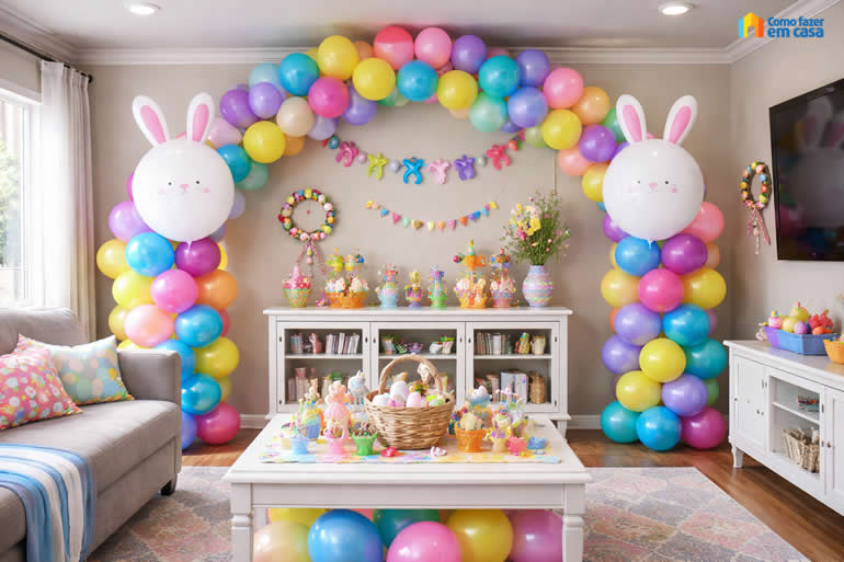 Decoração de Páscoa com Balões