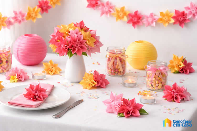 Flor de Origami para Decoração