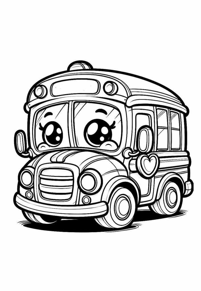 Ônibus para colorir e pintar