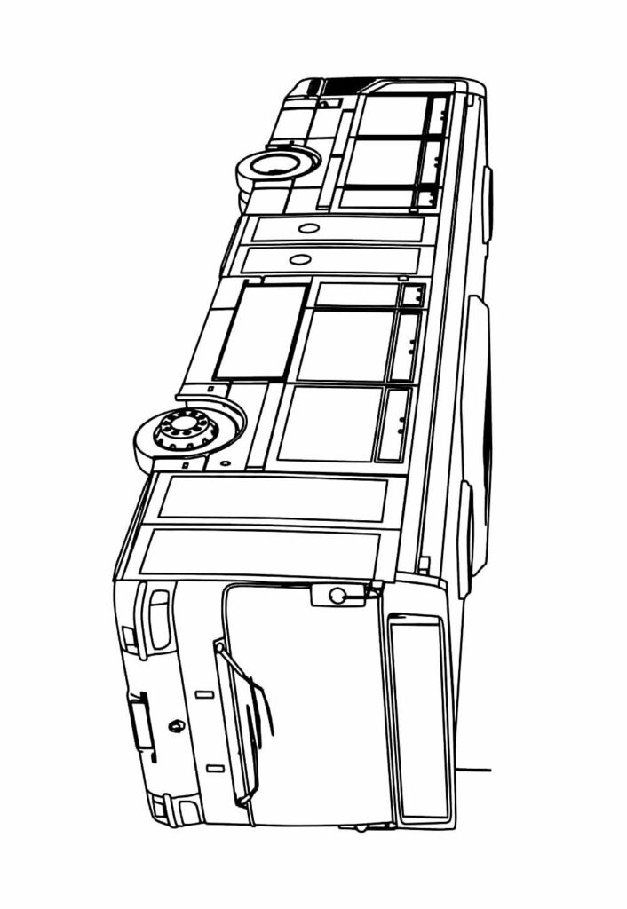 Desenho de Ônibus para pintar e colorir