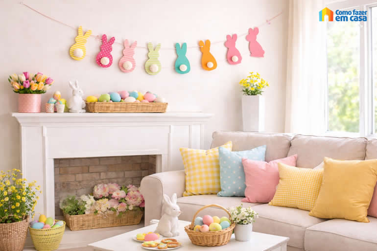 Guirlanda de Coelhinhos de Papel